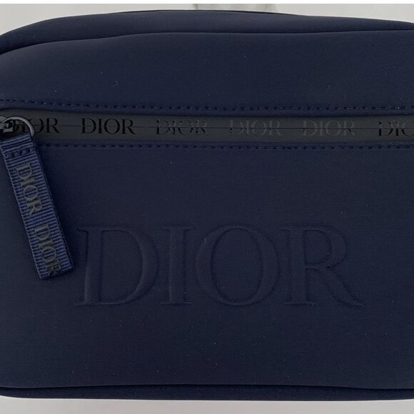 Dior Dark Blue Dopp Bag Navy Toiletry Travel Case Pouch Brand New in Box - Picture 3 of 9